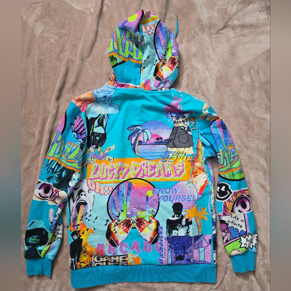 SugarHill Men’s Hoodie Sweatshirt Lucid Dreams Riptide Size Small - Picture 2 of 16